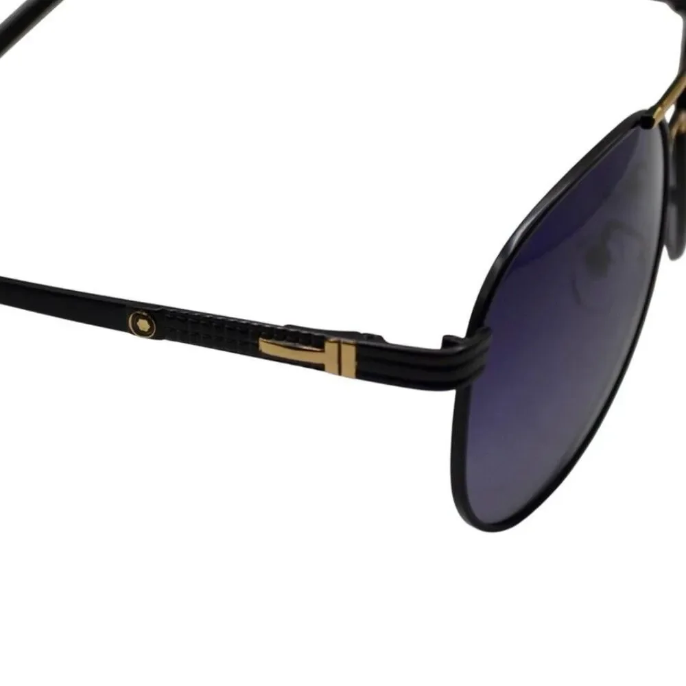 Montblanc Sunglasses | Black Gold Frame | Gray Purple Gradient Lens | New